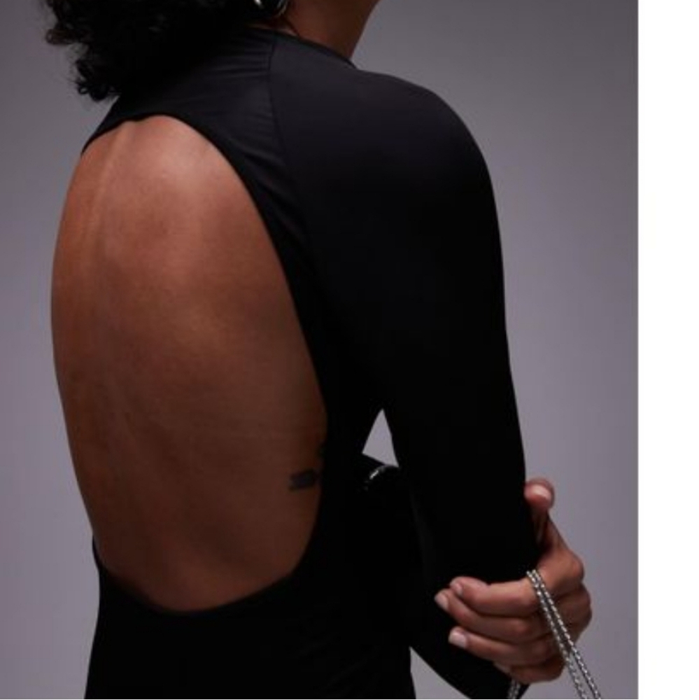 Mango open back detail maxi dress in black - Size 8 Or 10 - Picture 3 of 6